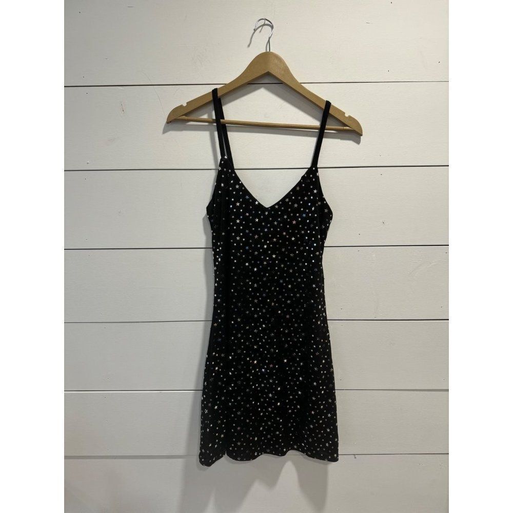 Les Soeurs Black & Silver Star Mini Dress Medium
